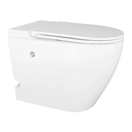 Унитаз импульсный Azario AZ-102 полукруглый 360х570х450 напольный, быстросъемное сиденье микролифт