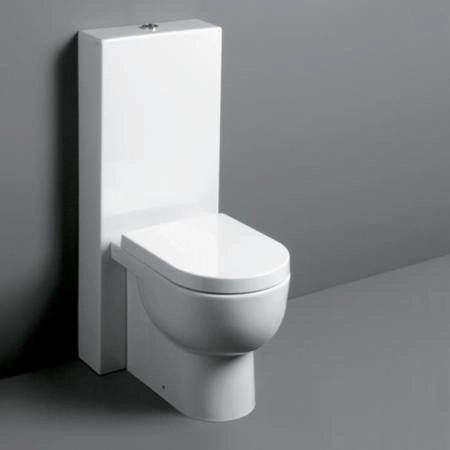 SIMAS E-LINE Унитаз приставной 35х51см, универсальный слив, с бачком напольным, с механизмом слива, цвет: белый/хром
