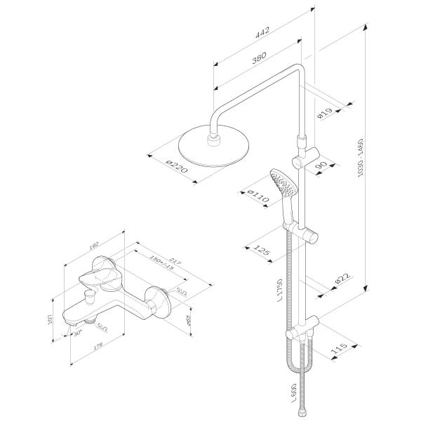 Набор для ванной комнаты 2 в 1 AM.PM Sunny F40885C14 хром