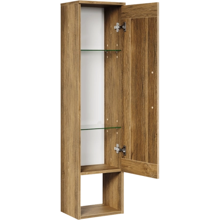 Подвесной пенал AQWELLA Craft CRF0503DB 35 см с одной дверью и открытой полкой цвет дуб балтийский