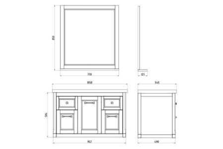 Тумба ASB Woodline Толедо 105 Smalt синий без раковины