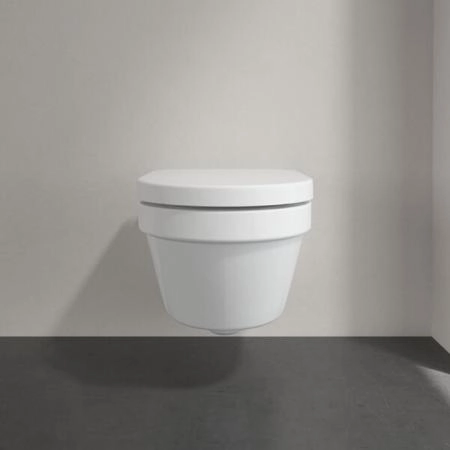 Villeroy&Boch Architectura Унитаз подвесной 37x53см, безободковый, сиденье микролифт, CeramicPlus, цвет: альпийский белый