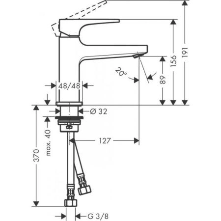 Hansgrohe 32500340 Metropol Смеситель для раковины 89 мм, Push-Open шлифованный черный хром