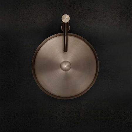 Gessi 316 Раковина 40 см, без отв., для установки на столешницу, без перелива, нержавеющая сталь, цвет: Copper brushed pvd