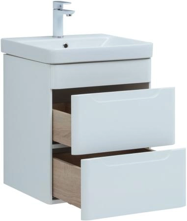 Тумба под раковину Aquanet София 50 белый глянец (2 ящика)