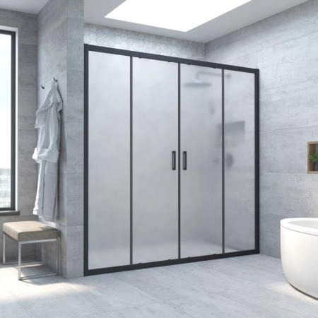 Душевая дверь Vegas-glass Z2P NOVO h2000 190 02М 10, профиль черный матовый, стекло сатин