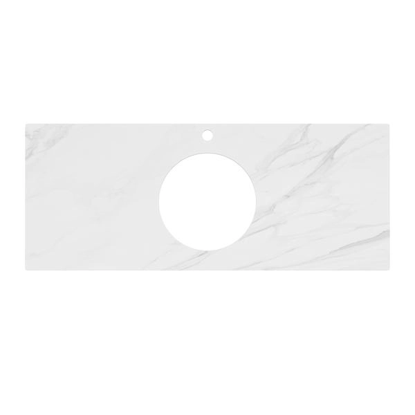 Столешница Kerama Marazzi PLAZA MODERN ПЛАЗА МОДЕРН PL5.SG507120R\120 Столешница из керамогранита для накладных раковин, Монте Тиберио 120 см, белый натуральный