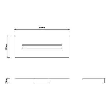 Decor Walther Mikado Полочка для душа 8.5x30x12см., подвесная, цвет: золото