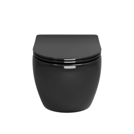 Унитаз Grossman GR-4455BS Color (485*365*360) ЧЕРНЫЙ подвесной Безободковый  с тонкой крышкой