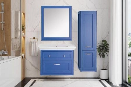 Тумба ASB Woodline Толедо 85 Smalt синий без раковины