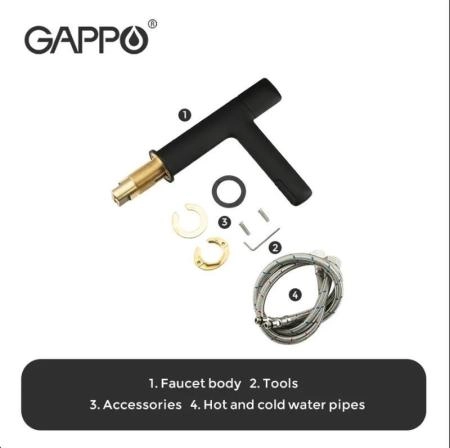 Смеситель Gappo G1052-86  для раковины чёрный