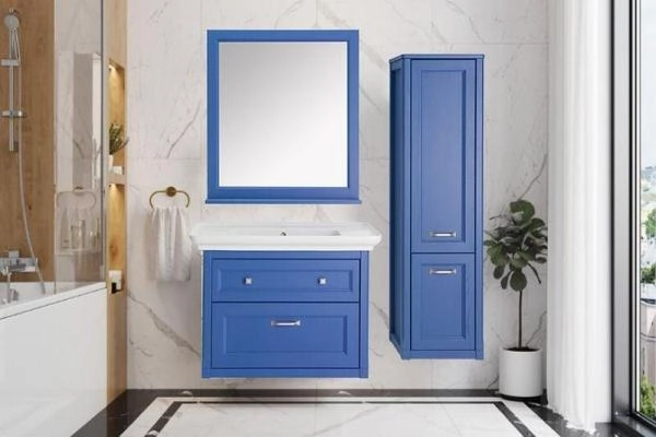 Тумба ASB Woodline Толедо 85 Smalt синий без раковины