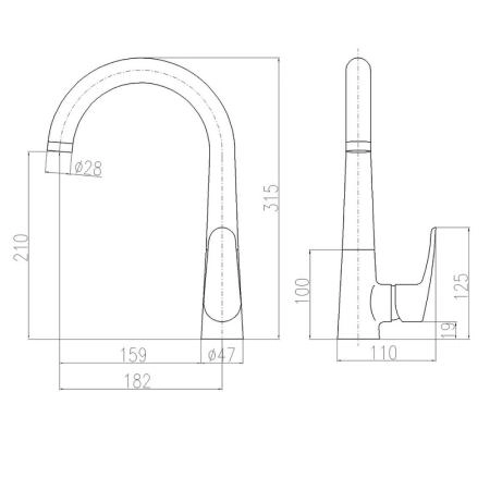 Смеситель Rav Slezak AMUR AM719.5 для кухни, цвет Хром