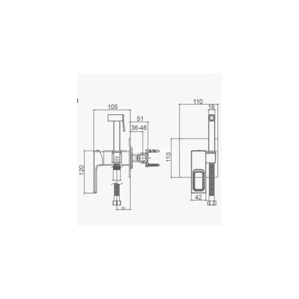 Гигиенический  душ Gappo G7296 c бумагодержателем, хром белый