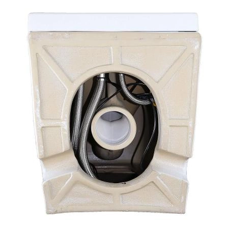 Унитаз импульсный Azario AZ-102 полукруглый 360х570х450 напольный, быстросъемное сиденье микролифт