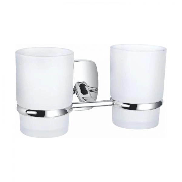 Два стакана для зубных щеток с держателем WONZON & WOGHAND PORTO, Хром (WW-1801)