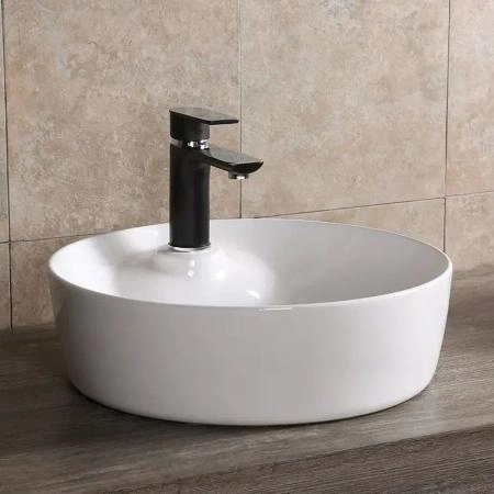 Раковина Cerutti SPA CR0090 накладная, белая, круглая, с отверстием под смеситель 440х440х130