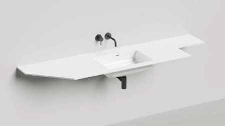 Раковина Salini ONDA PLUS S-Stone матовая 200x55 1402203MN столешница без отв.смесителя