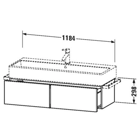 Duravit VA Тумба подвесная, 118.4x43.1х29.8см., с раковиной и 1 выдв. ящиком, цвет: сосна серебристая