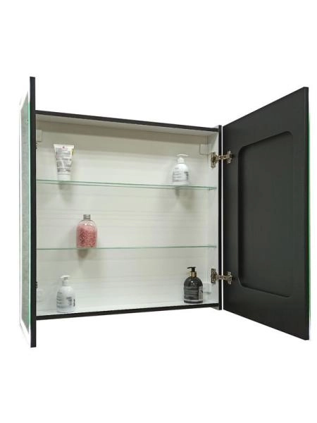 Зеркало-шкаф Континент Mirror Box black Led 800х800