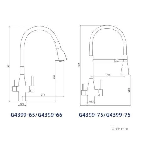 Смеситель Gappo G4399-66 для кухни фильтр д/питьевой воды /черный