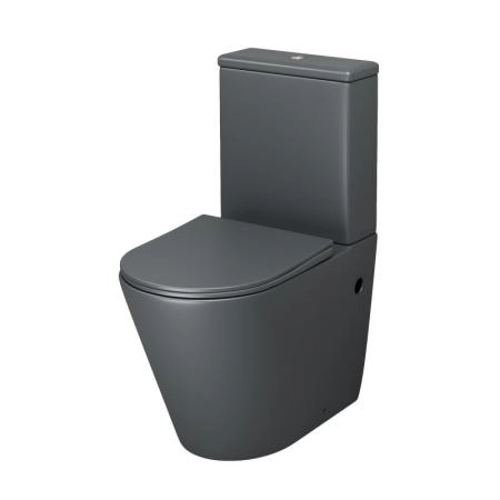 Унитаз Grossman GR-4480GMS Color (620*365*810) СЕРЫЙ МАТОВЫЙ напольный Безободковый с тонкой крышкой