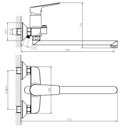 Смеситель для ванны и душа ESKO DELHI DL 31 хром