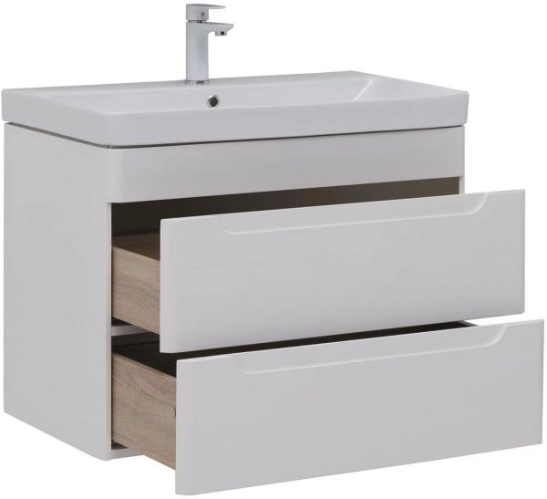 Тумба под раковину Aquanet София 80 белый глянец (2 ящика)