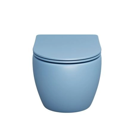 Унитаз Grossman GR-4455BSMS Color (485*365*360) ГОЛУБОЙ МАТОВЫЙ подвесной Безободковый с тонкой крышкой