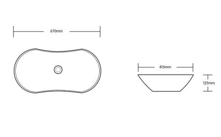 Раковина Cerutti SPA CR7031 накладная, белая, усеченный овал 670х415х125