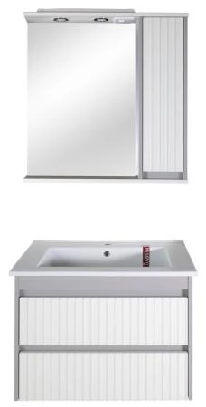 Тумба ASB-Mebel Мирано 85 Слоновая кость/Шиншилла серая напольная