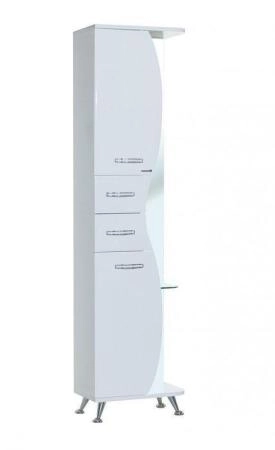 Пенал-50 Bellezza Рио L с зеркалом без б/к белый