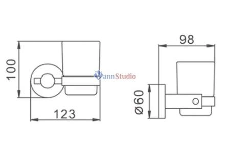 F30206 Стакан для зубных щеток Frap чёрный