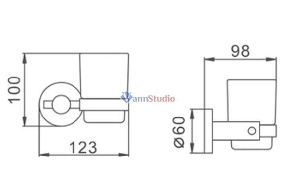 F30206 Стакан для зубных щеток Frap чёрный