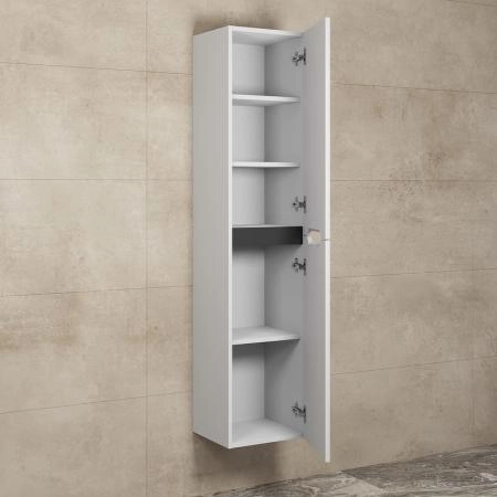 Шкаф-пенал для ванной Uperwood Tanos, 33*27*150 см, подвесной, белый/графит, правый