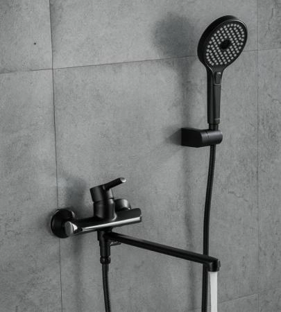 Смеситель для ванны Gappo G2203-6 чёрный/хром