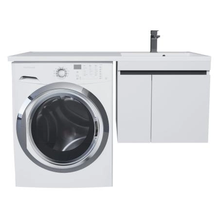 Тумба под стиральную машину Uperwood Magenta, 60 см, подвесная, белый матовый/графит, с дверцами