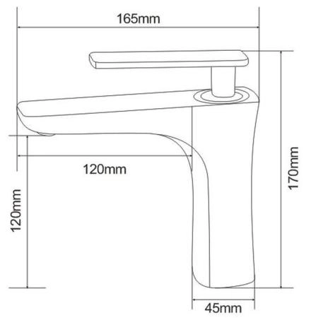 Смеситель NT BAGNO NT7801 TIRSO для раковины черный матовый