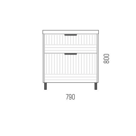 Тумба Corozo Терра 80, Люкс матовый графит, Сомо 80 / Слим 80 / Фостер 80 (раковина отдельно)