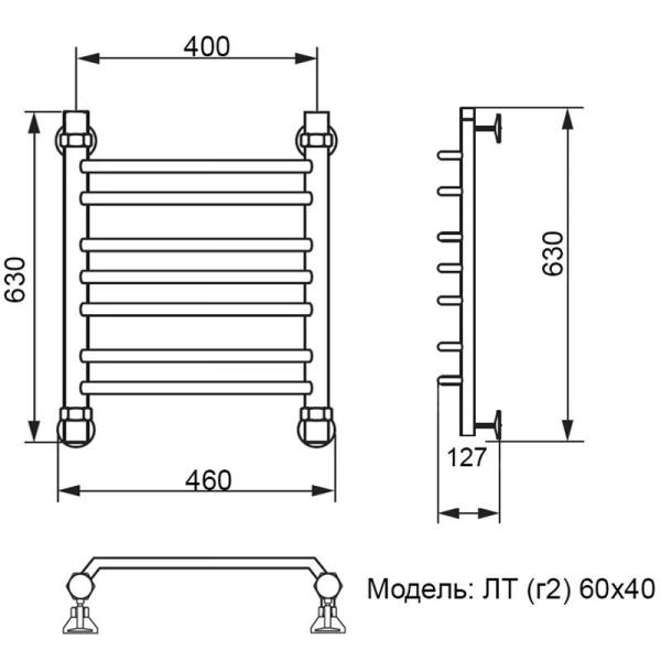 Полотенцесушитель водяной Ника Trapezium ЛТ (г2) 60/40