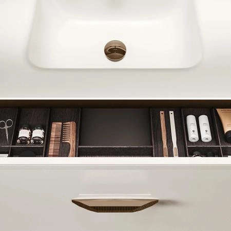 VITAGE milldue edition HILTON 07 Комплект мебели 90х55х31см подвесной, 2 раковины, зеркало, с подсветкой, отделка: стекло riso acidato, фурнитура: бронза