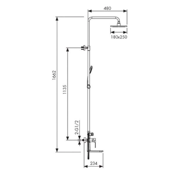 Душевая система KAISER Linear (59182) хром