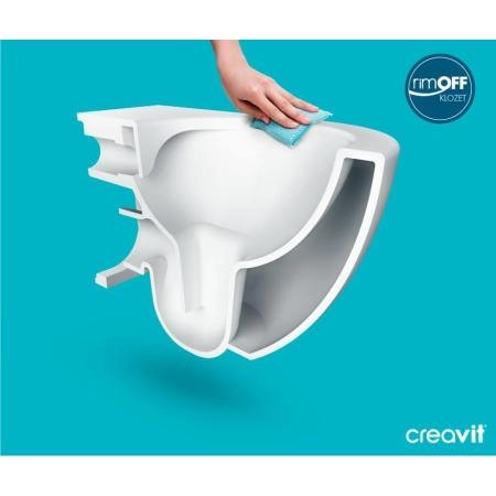 Унитаз CREAVIT FREE безободковый с биде смеситель хол/гор FE322-34CB00E-0002 (сиденье отдельно)
