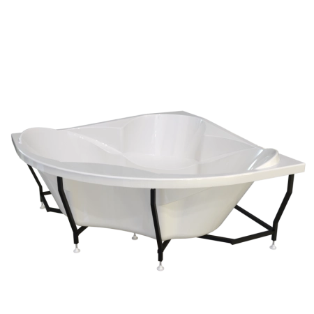 Ванна акриловая "ФИЛАДЕЛЬФИЯ", 1680х1680, рама-подставка, фронтальная панель, слив-перелив автомат с сеточкой (хром, с сифоном)