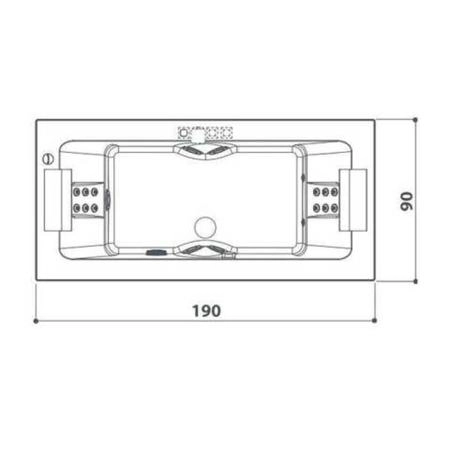 Jacuzzi Sharp Double Ванна 190x90x57см, гидромассажная, Rainbow&Clean System, со смесителем, цвет: белый