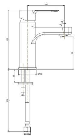 Смеситель для раковины Kerama Marazzi SONATA СОНАТА P4CR205ZNKM для Раковина без донного клапана, хром