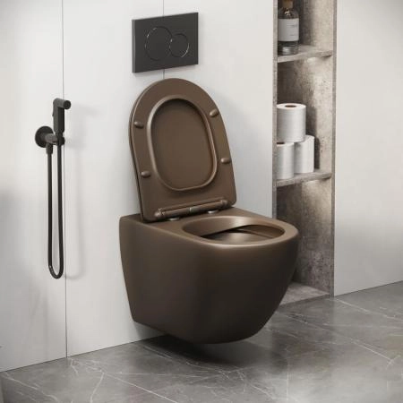 Унитаз Grossman GR-4411BRMS Color (550*365*395) КОРИЧНЕВЫЙ МАТОВЫЙ подвесной Безободковый