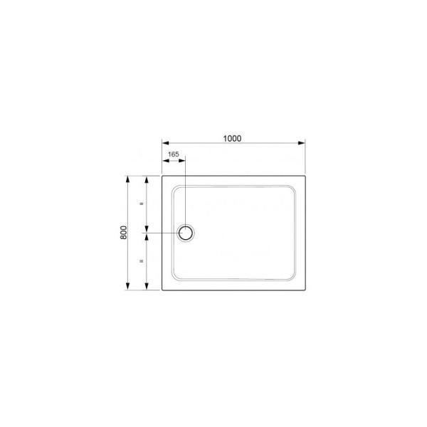 Поддон для душа Jacob Delafon FLIGHT E62447-00 100x80 см акрил