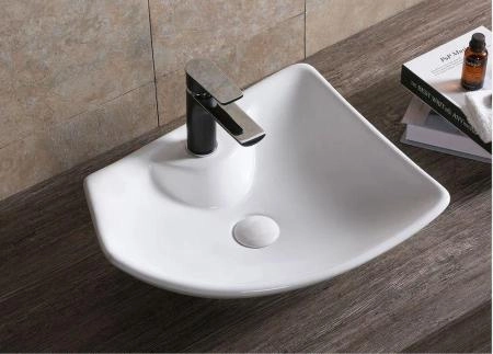 Раковина Cerutti SPA CR7054 накладная, белая, асимметричная, под смеситель 500х400х130