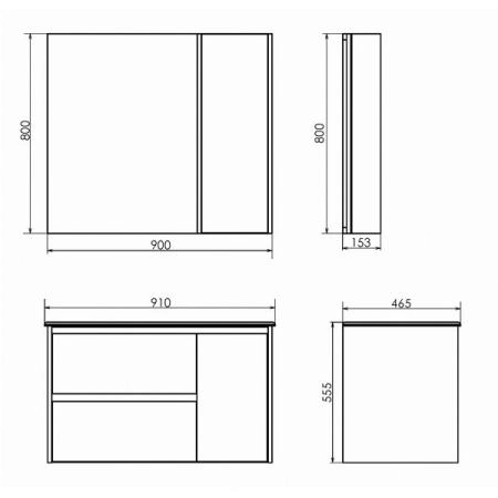 Зеркало шкаф Comforty Бремен-90 дуб белый